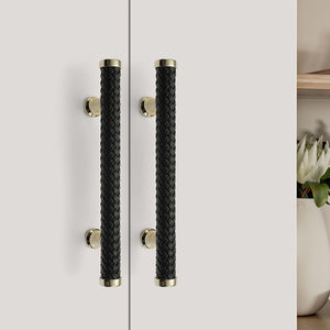 3"-12.6" Unique Leather Knobs, Pulls & Handles (Brown, Black) | Cabinet, Dresser, Kitchen Cupboard, Wardrobe & Closet Hardware
