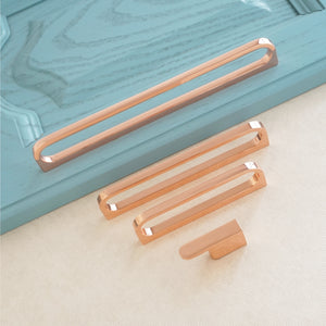 3.78"-12.6" Rose Gold Hollow Knobs, Pulls & Handles | Modern Simple | Kitchen, Dresser, Drawer & Cabinet Door Hardware