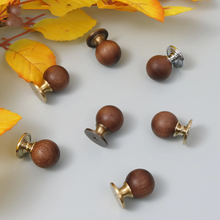 Load image into Gallery viewer, Walnut Wood &amp; Chrome, Gold, Bronze, Brass Kitchen Knobs &amp; Pulls | Drop Bail Drawer &amp; Cupboard Handles, Cabinet Pulls
