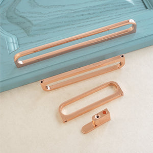 3.78"-12.6" Rose Gold Hollow Knobs, Pulls & Handles | Modern Simple | Kitchen, Dresser, Drawer & Cabinet Door Hardware