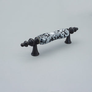 3" (76mm) Antique Black Flower Ceramic Knobs & Pulls | Dresser, Drawer, Kitchen Cabinet & Door Hardware