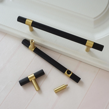 Load image into Gallery viewer, 3.78&quot;, 5.0&quot; Black Brass T Bar Drawer Pulls | Cabinet Door &amp; Closet Wardrobe Handles, Dresser Knobs, Furniture Hardware
