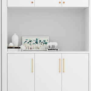 3.78", 5" Light Pink & Nature Stone (Light Pink & White) Brass Kitchen Cabinet Pulls | Luxury Decor Dresser & Closet Handles, Drawer Knobs