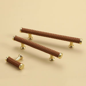3"-12.6" Unique Leather Knobs, Pulls & Handles (Brown, Black) | Cabinet, Dresser, Kitchen Cupboard, Wardrobe & Closet Hardware