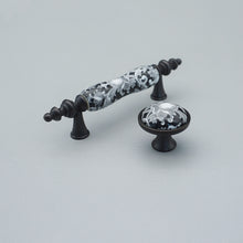 Load image into Gallery viewer, 3&quot; (76mm) Antique Black Flower Ceramic Knobs &amp; Pulls | Dresser, Drawer, Kitchen Cabinet &amp; Door Hardware
