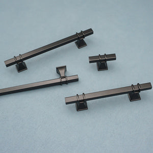 3.78", 5", 7.55" & 12.6" American Style Drawer Pulls | Simple Black & Gold Kitchen Handles | Wardrobe & Drawer Knobs | Kitchen Hardware