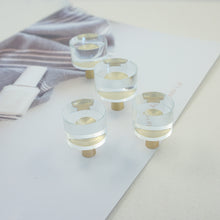 Load image into Gallery viewer, Brass Clear Drawer Knobs Handles Acrylic Dresser Knob Cabinet Knobs Pulls Handle  Bling furniture Cabinet  hardware
