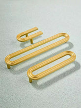 Load image into Gallery viewer, Brass Luxury Gold Cabinet Pulls, Modern Minimalist Nordic Handles for Wardrobe, Drawer, Cupboard, Shoe &amp; Wine Cabinet
