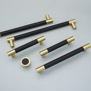 3"-10" Black Leather Pulls, Knobs & Handles | Cabinet, Dresser, Drawer & Kitchen Hardware