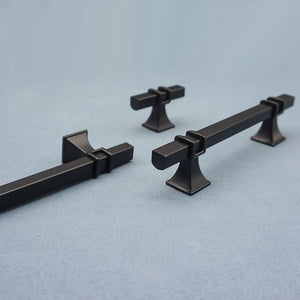 3.78", 5", 7.55" & 12.6" American Style Drawer Pulls | Simple Black & Gold Kitchen Handles | Wardrobe & Drawer Knobs | Kitchen Hardware