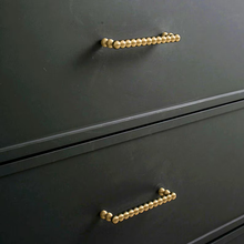 Load image into Gallery viewer, Gold Brass Beaded Cabinet Pulls:  Drawer Handles, Modern Kitchen Hardware
