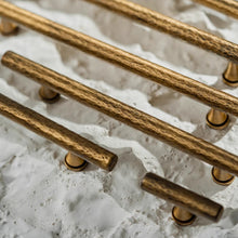 Load image into Gallery viewer, 3.78&quot;-12.6&quot; Hammered Antique Bronze &amp; Brass Pulls &amp; Handles | Kitchen &amp; Drawer Hardware
