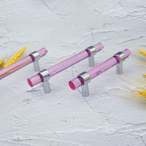 Customizable Blue, Pink & Clear Acrylic Pulls & Knobs | Drawer, Dresser, Cabinet & Bathroom Hardware