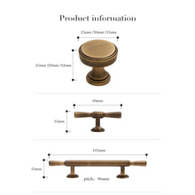 Load image into Gallery viewer, Antique Bronze Kitchen Pull Knob Dresser Knob Solid Brass Cabinet Pull Drawer Pull Cupboard Handle Closet Wardrobe Pull
