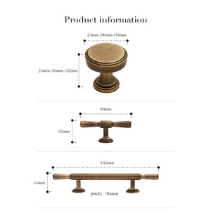 Antique Bronze Kitchen Pull Knob Dresser Knob Solid Brass Cabinet Pull Drawer Pull Cupboard Handle Closet Wardrobe Pull