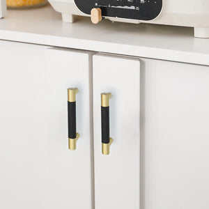 3"-10" Black Leather Pulls, Knobs & Handles | Cabinet, Dresser, Drawer & Kitchen Hardware