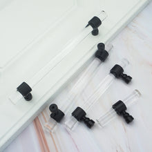 Load image into Gallery viewer, Custom Black &amp; Clear Acrylic Cabinet Door Handles | Kitchen &amp; Bathroom Drawer Pulls, Dresser Knobs
