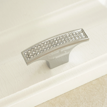 Load image into Gallery viewer, 3.78&quot;, 5&quot;, 6.3&quot; Silver Crystal Dresser Knobs | Rhinestone Glass Drawer Pulls, Cabinet &amp; Kitchen Handles, Hardware
