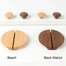 Load image into Gallery viewer, 1.25&quot;-3.78&quot; Wood Semicircle Knobs, Pulls &amp; Handles (Beech, Black Walnut, Green, White, Pink) | Cabinet, Drawer, Door &amp; Home Decor Hardware
