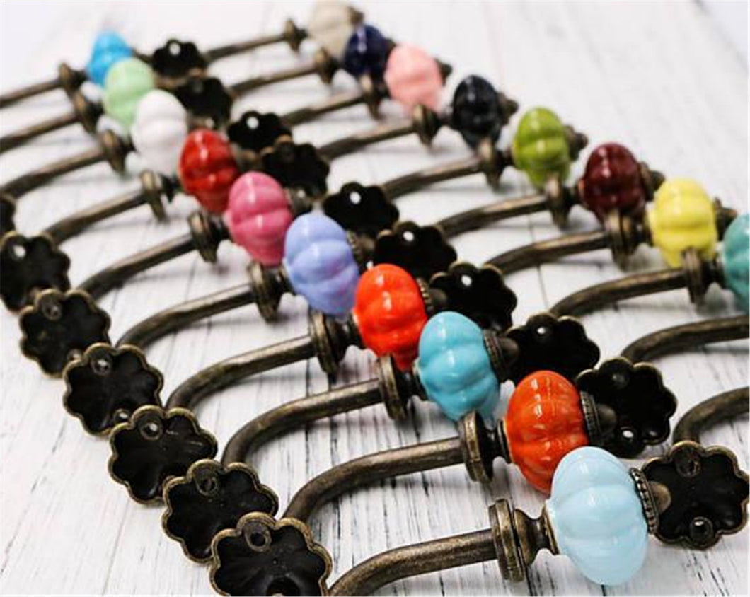 Vintage Cast Iron & Ceramic Pumpkin Wall Hooks | Decorative Coat Hooks | DIY Decor