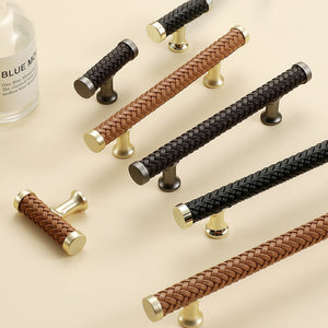 3"-12.6" Unique Leather Knobs, Pulls & Handles (Brown, Black) | Cabinet, Dresser, Kitchen Cupboard, Wardrobe & Closet Hardware