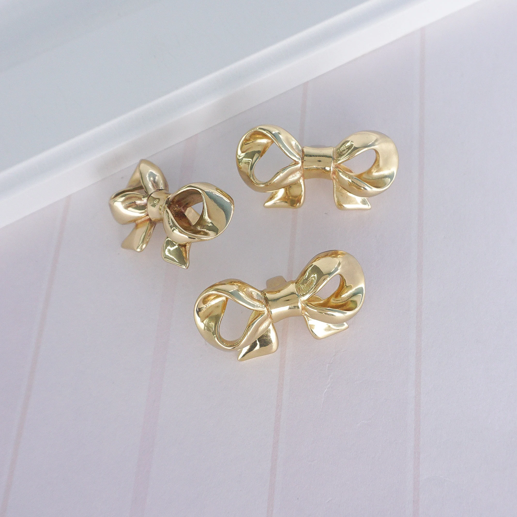 Exquisite Bow Knobs | Gold Brass Drawer & Dresser Knobs, Kitchen Cabinet Pulls, Door Knobs, Decor Furniture Hardware