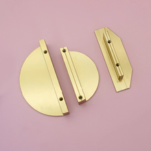 Load image into Gallery viewer, 1.25&quot;, 2.5&quot;, 3.78&quot;, 7.55&quot; Brushed Brass Modern Cabinet Pulls | Drawer &amp; Kitchen Door Handles, Dresser Knob, Wardrobe Hardware
