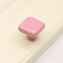 Load image into Gallery viewer, Colorful Square Ceramic Knobs &amp; Pulls (Yellow, Green, Blue, Pink, White) | Cabinet, Dresser, Kitchen &amp; Nursery Drawer Home Decor Hardware
