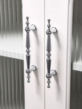 Load image into Gallery viewer, Polished Chrome Silver Brass French Pendant Pulls, Cream Style Minimalist Luxury Drop Handles for Drawers &amp; Wardrobes
