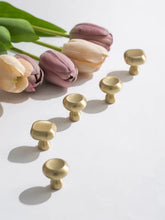 Load image into Gallery viewer, French Luxury Round Brass Knobs, Minimalist Single Hole Handles for Drawers &amp; Wardrobes
