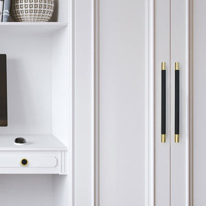 3"-10" Black Leather Pulls, Knobs & Handles | Cabinet, Dresser, Drawer & Kitchen Hardware
