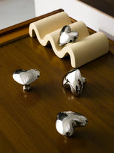 Load image into Gallery viewer, Heart‑Shaped Cabinet Knob, Silver Modern Minimalist Premium Unique Furniture Hardware Pull
