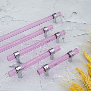 Customizable Blue, Pink & Clear Acrylic Pulls & Knobs | Drawer, Dresser, Cabinet & Bathroom Hardware