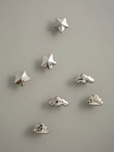 Load image into Gallery viewer, Mid-Century Irregular Brass Drawer Pulls, Titanium Silver Star &amp; Cloud Small Cabinet Knobs for Kids Room
