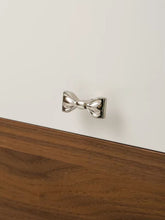 Load image into Gallery viewer, French Bow Brass Cabinet Knobs, Rustproof Titanium Silver Single Hole Drawer Pulls for Kids Room Luxury Furniture
