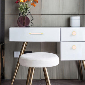 3.78"-8.8" Pink Cowhide & Brass Pulls, Knobs & Handles | Cabinet, Dresser, Drawer, Kitchen & Wardrobe Hardware
