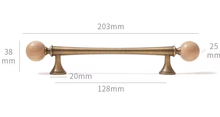 Load image into Gallery viewer, Mid-Century Modern Brass Walnut Drawer Handle | Antique Brass  French Retro Wardrobe Cabinet Pull for Kids Room
