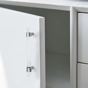 3.0"-14.0" Customizable Clear Silver Lucite/Acrylic Pulls & Knobs | Dresser, Wardrobe, Drawer & Cabinet Hardware