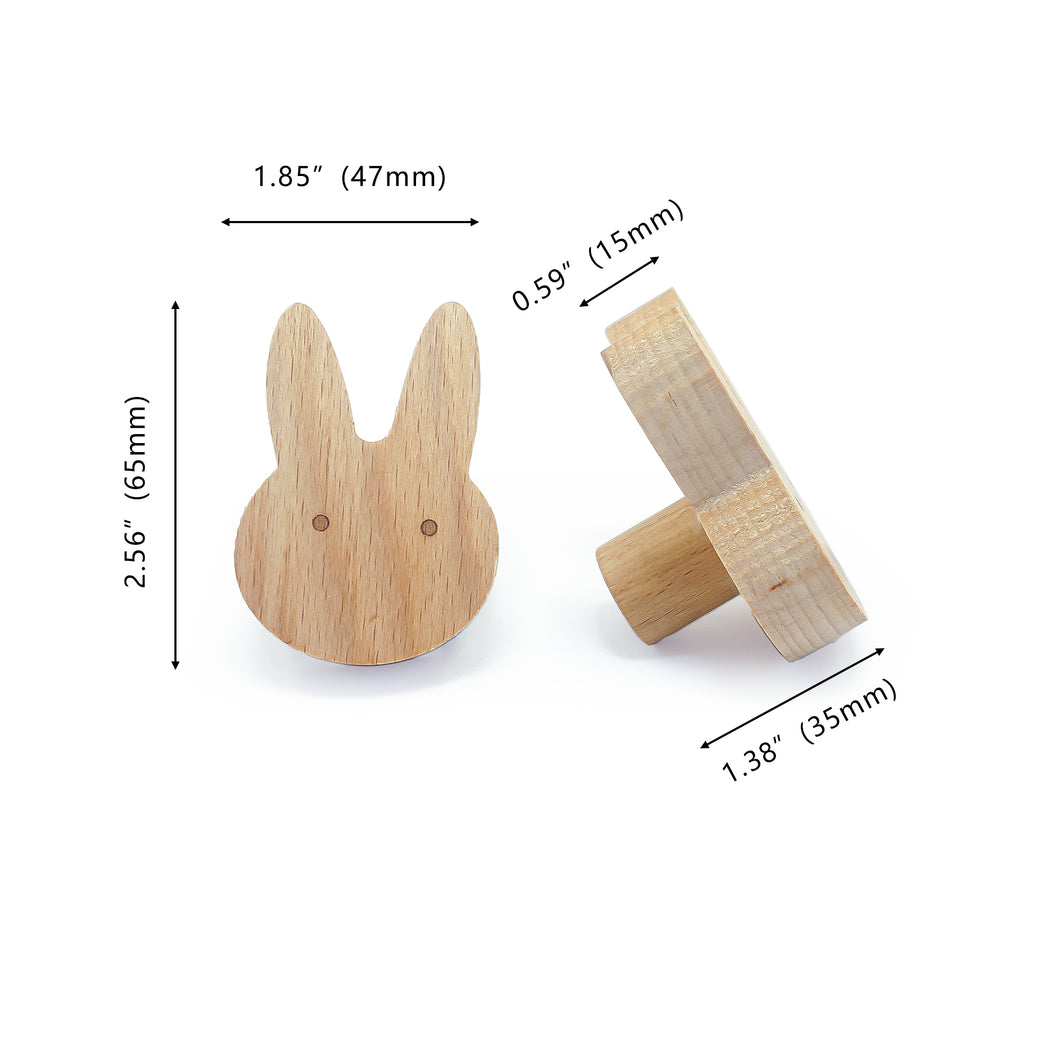 Kids Room Animal Wood Wall Hooks - Decorative Coat Hooks for Children's Room