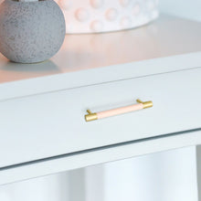 Load image into Gallery viewer, 3.78&quot;-8.8&quot; Pink Cowhide &amp; Brass Pulls, Knobs &amp; Handles | Cabinet, Dresser, Drawer, Kitchen &amp; Wardrobe Hardware
