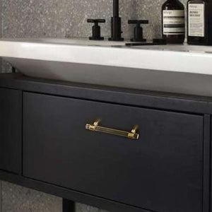 Customizable Acrylic Gold Clear Pulls, Knobs & Handles | Drawer, Dresser, Cabinet & Bathroom Hardware