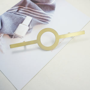 5" (128mm) Semicircle & Circle Brushed Brass Drawer Pulls | Dresser, Kitchen Cabinet Door & Cupboard Handles, Knobs