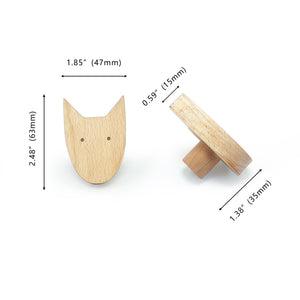 Kids Room Animal Wood Wall Hooks - Decorative Coat Hooks for Children's Room