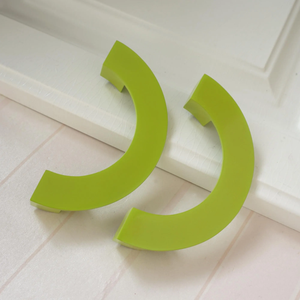 3.78" White, Green, Red & Orange Semicircle Drawer Pulls | Dresser & Kitchen Cabinet Door Handles, Knob Hardware