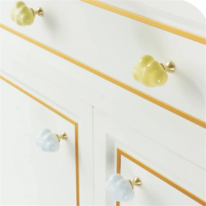 Ceramic Cloud Knobs | Colorful Drawer Pulls & Cabinet Handles for Dresser, Kitchen Cupboard | Cabinet Hardware