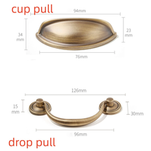 Load image into Gallery viewer, 3&quot;, 3.78&quot; Antique Bronze Drop Bail Drawer Pulls | Cabinet &amp; Kitchen Knobs, Dresser, Wardrobe &amp; Cupboard Handles
