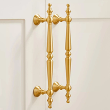 Load image into Gallery viewer, 3.78&quot;, 5&quot;, 6.3&quot; Brushed Brass Kitchen Door Handles | Solid Drawer &amp; Cabinet Pulls, Dresser Knobs &amp; Hardware
