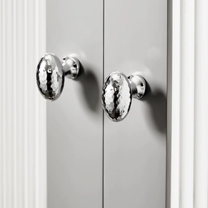 Hammered Pigeon Egg Solid Gold & Chrome Knobs | Cabinet & Drawer Pulls, Kitchen Cupboard Handles, Hardware