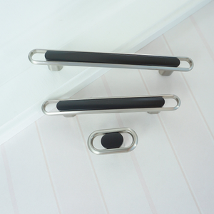 3.78"-5" Modern Black & Brushed Nickel Knobs, Pulls & Handles | Cabinet, Drawer, Dresser, Kitchen & Cupboard Hardware