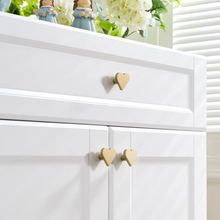 Load image into Gallery viewer, Brass Heart Knobs | Cabinet &amp; Drawer Pulls, Dresser &amp; Kitchen Cupboard Handles, Furniture Hardware
